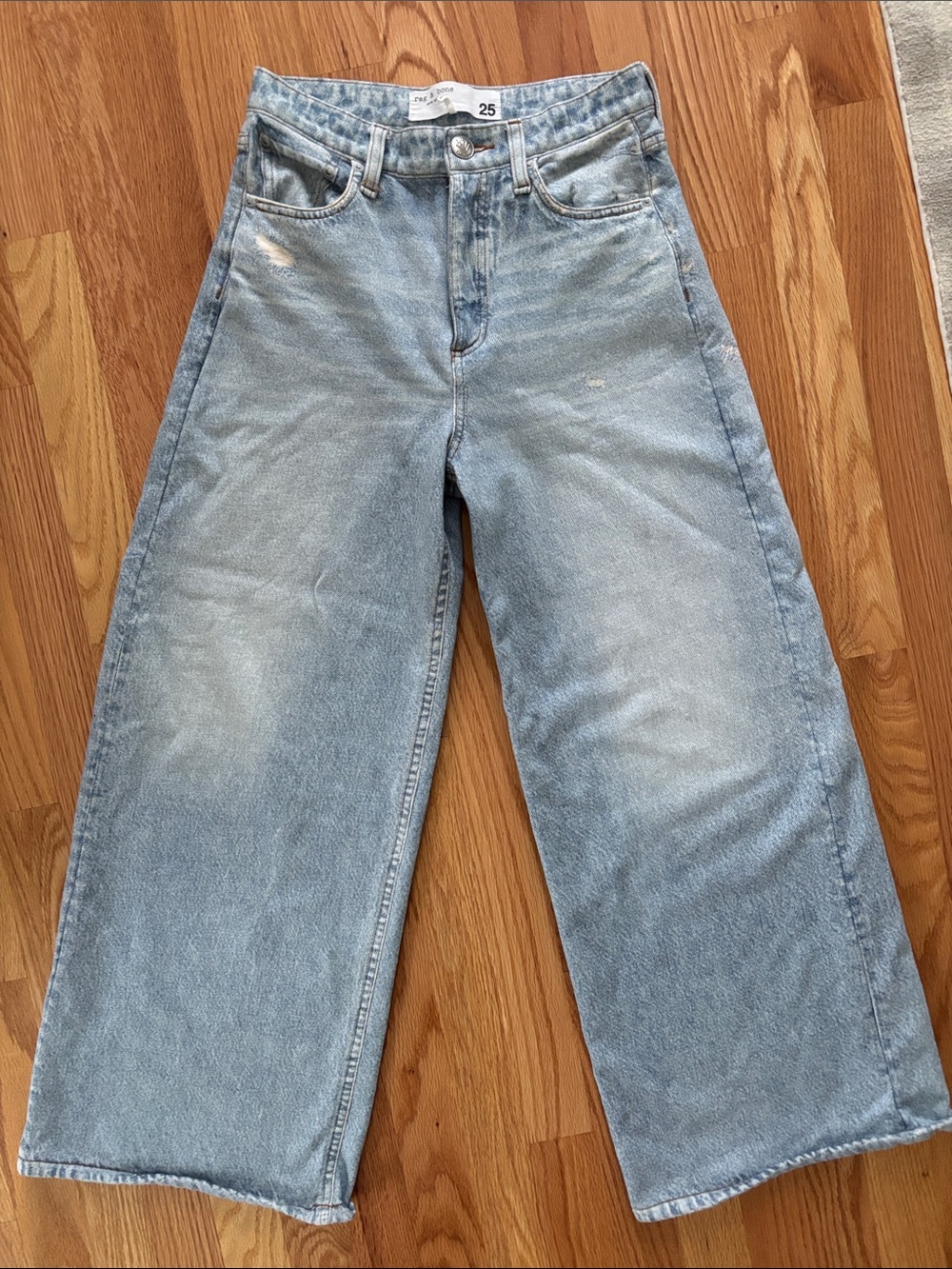 rag & bone Light Blue Wide-Leg Jeans